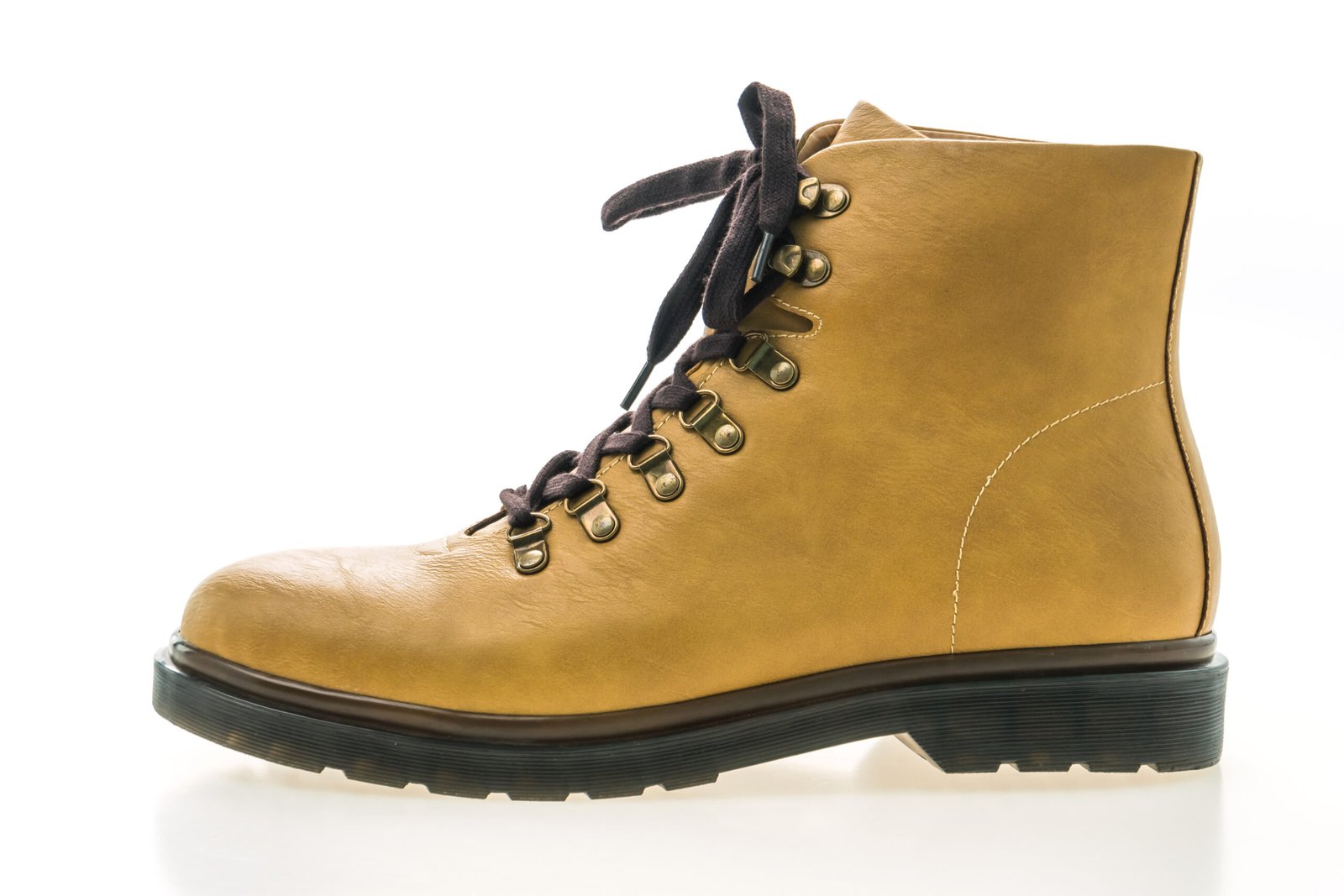 Leather boots isolated on white background